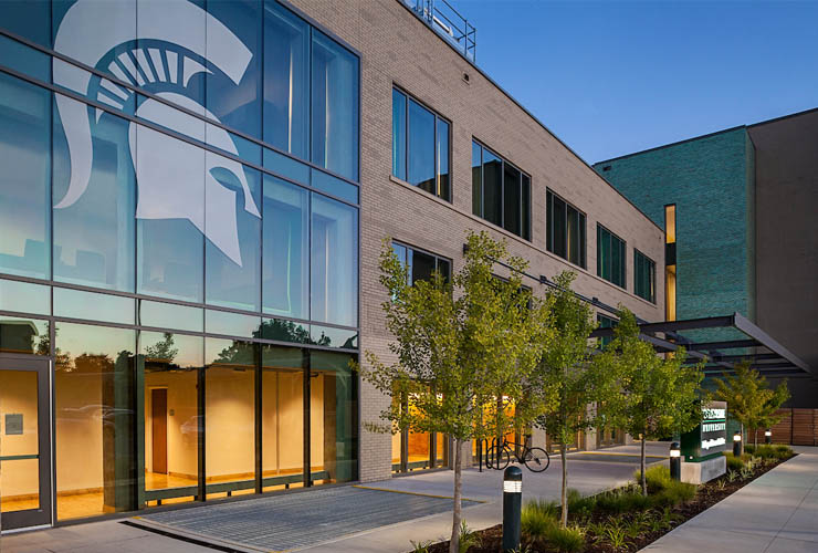A view of the Flint Campus building.